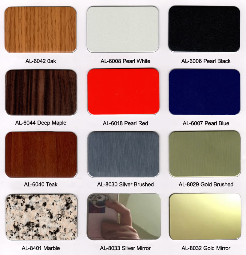Alucoworld Mirror Aluminum Composite Panel Color Chart