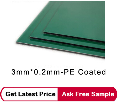 green PE acp sheets latest price 