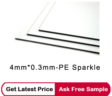 white PE Sparkle aluminum composite panel price